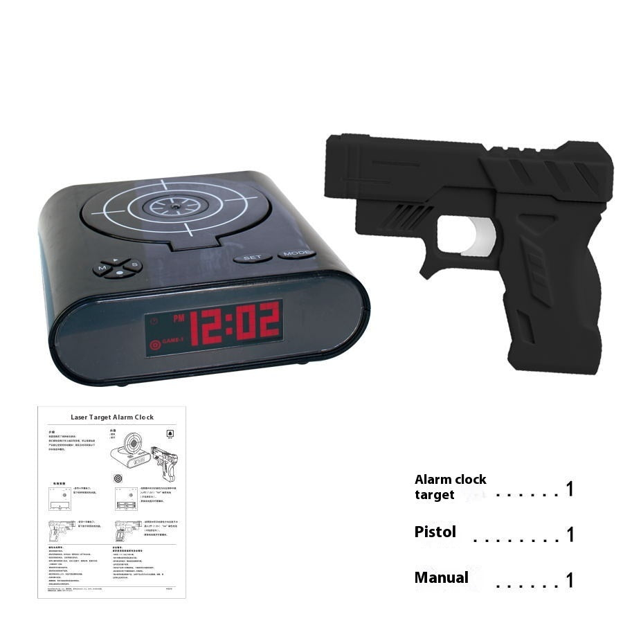 Reloj de escritorio electrónico, reloj despertador digital con forma de pistola.