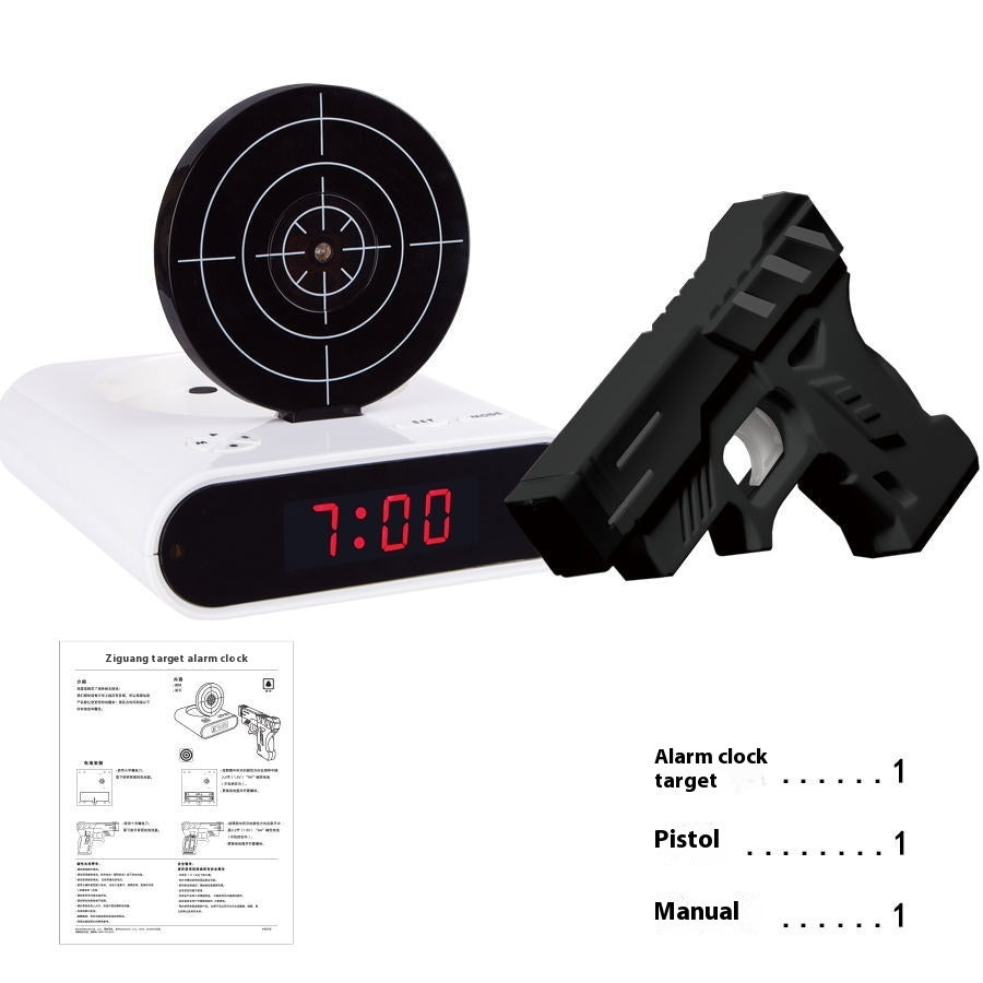 Reloj de escritorio electrónico, reloj despertador digital con forma de pistola.