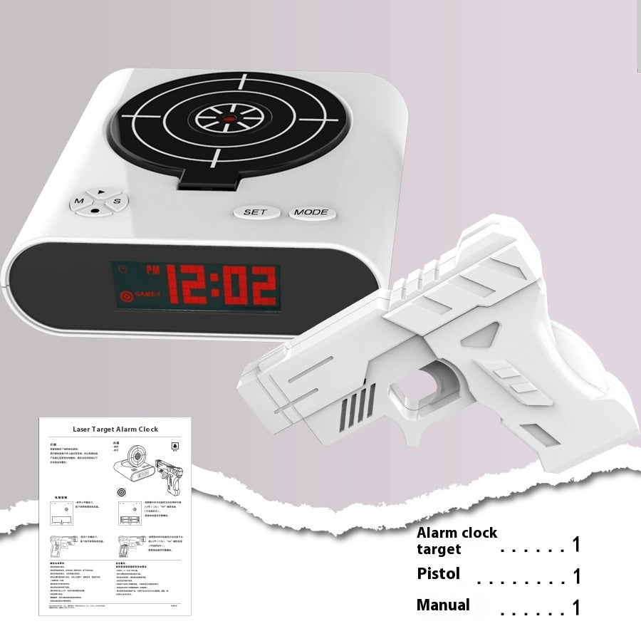 Reloj de escritorio electrónico, reloj despertador digital con forma de pistola.