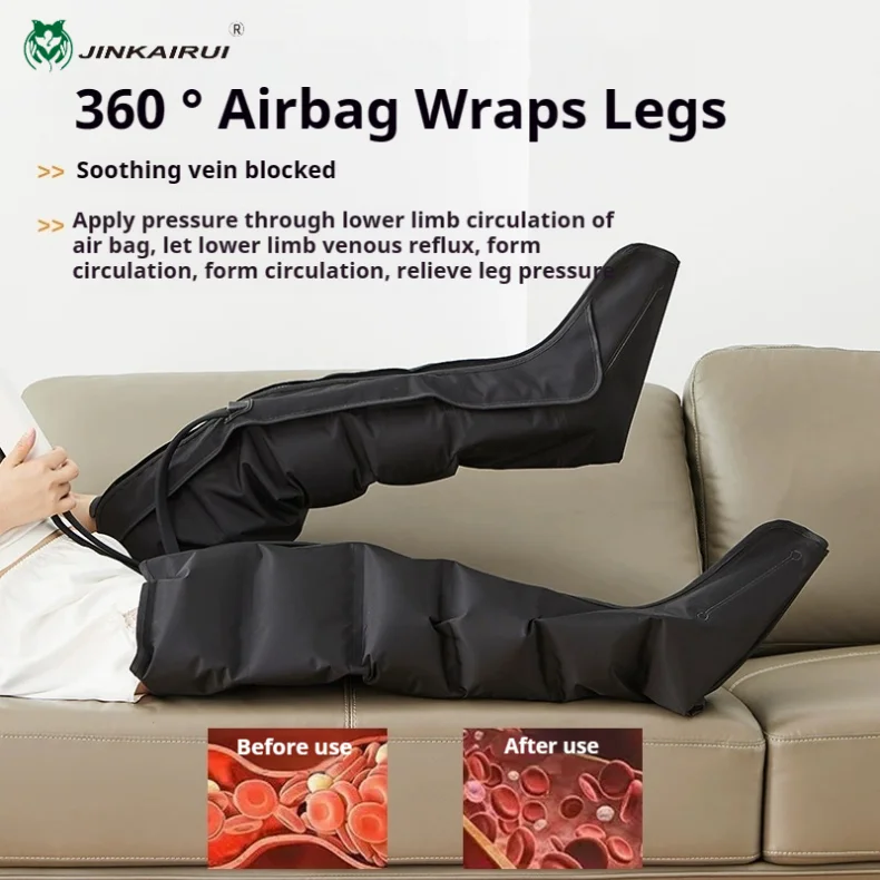 Botas de masaje Masajeador de ondas de aire Masajeador con bolsa de aire inteligente para piernas y pies para promover la circulación sanguínea