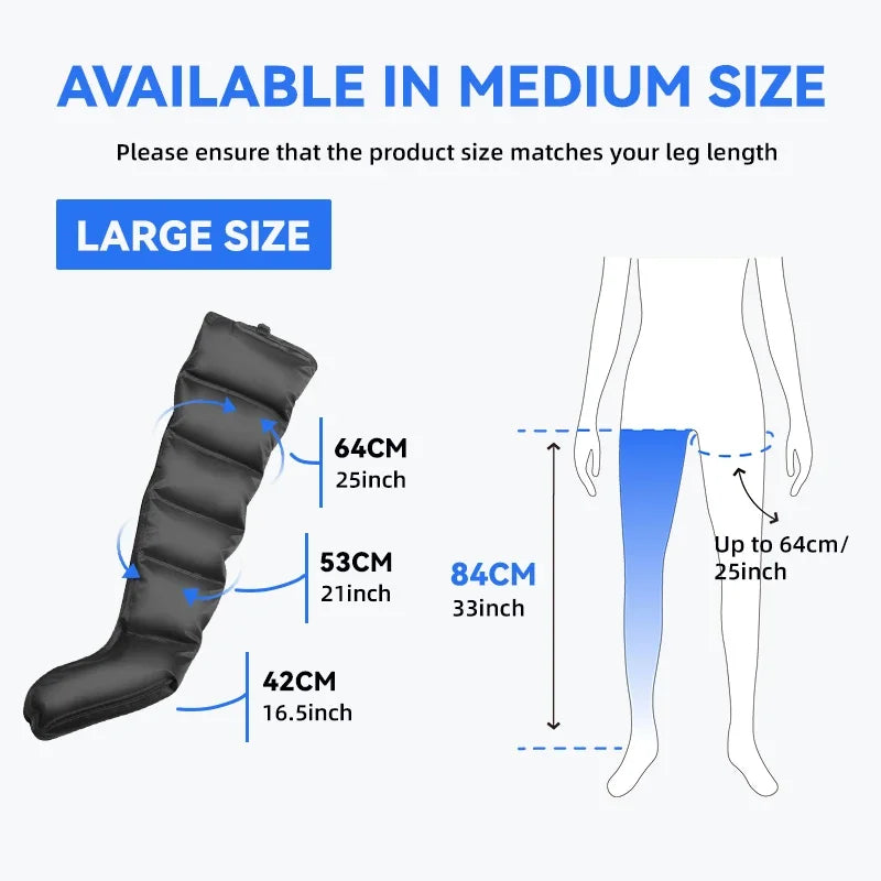 Botas de masaje Masajeador de ondas de aire Masajeador con bolsa de aire inteligente para piernas y pies para promover la circulación sanguínea
