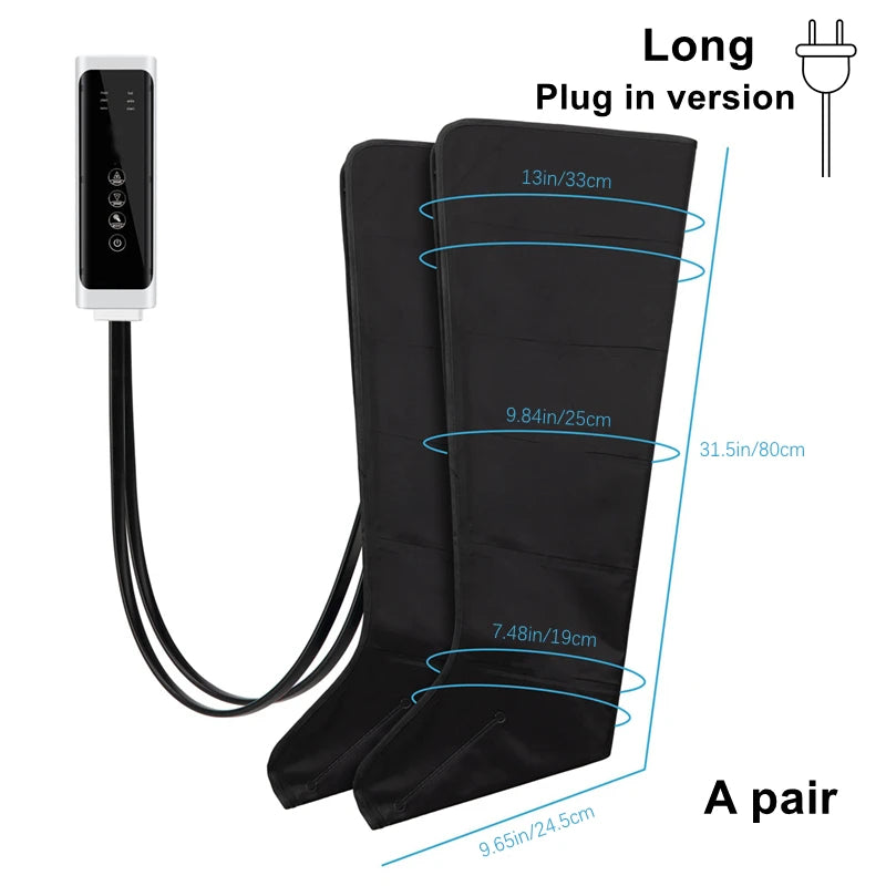 Botas de masaje Masajeador de ondas de aire Masajeador con bolsa de aire inteligente para piernas y pies para promover la circulación sanguínea