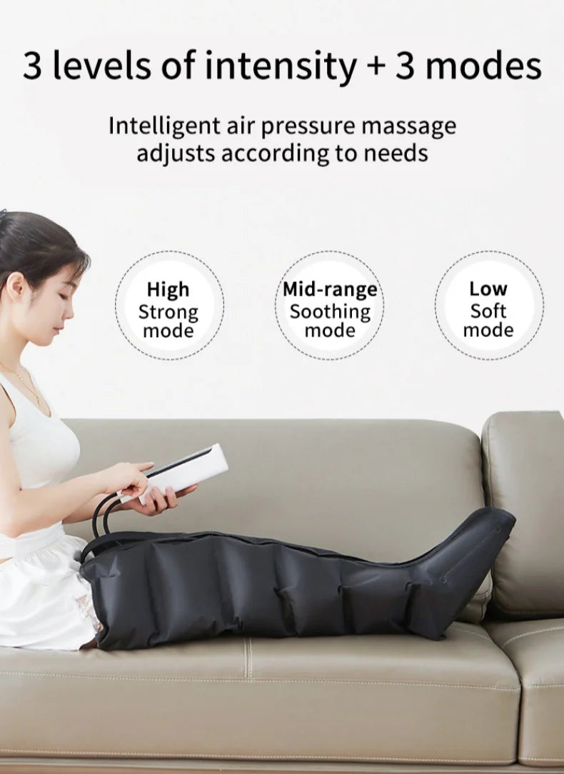 Botas de masaje Masajeador de ondas de aire Masajeador con bolsa de aire inteligente para piernas y pies para promover la circulación sanguínea