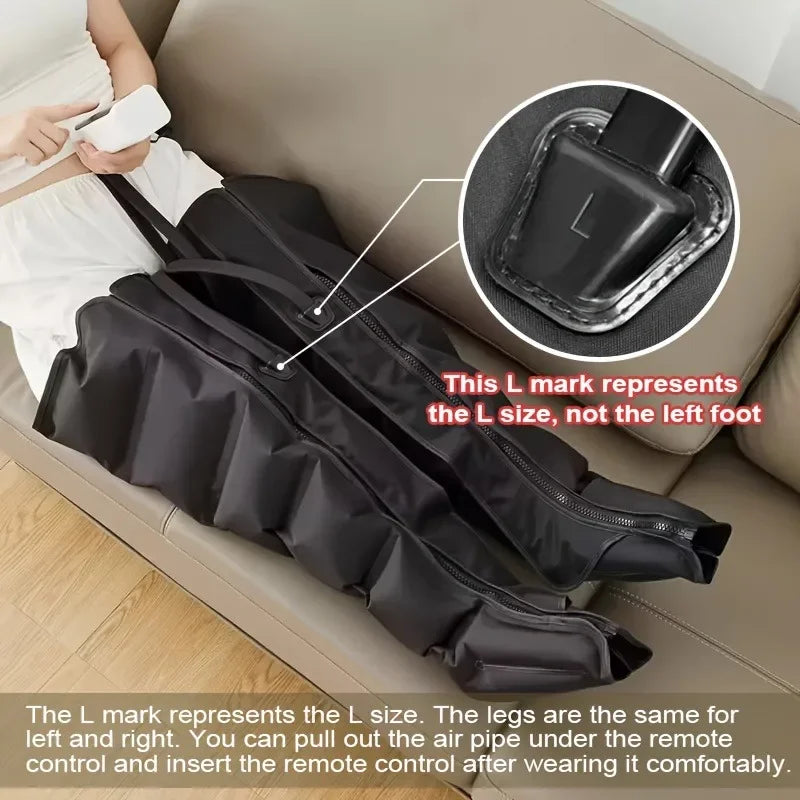Botas de masaje Masajeador de ondas de aire Masajeador con bolsa de aire inteligente para piernas y pies para promover la circulación sanguínea